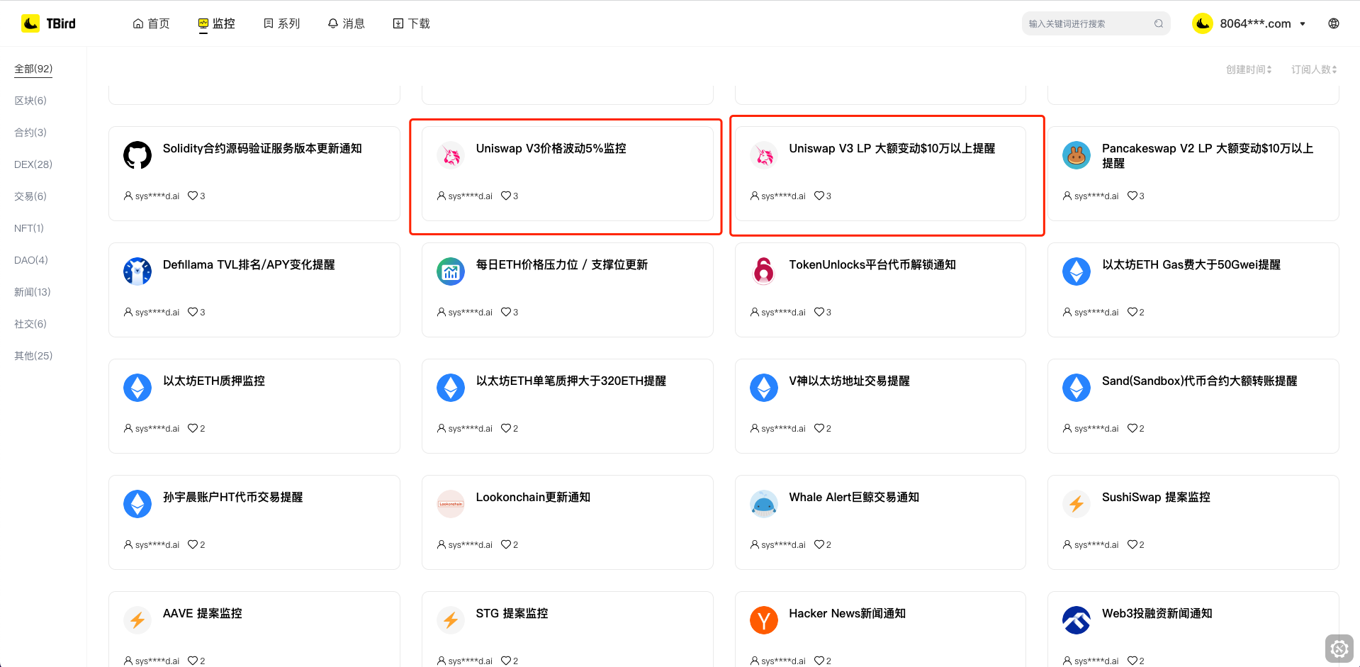 监控列表